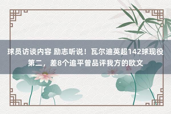 球员访谈内容 励志听说！瓦尔迪英超142球现役第二，差8个追平曾品评我方的欧文